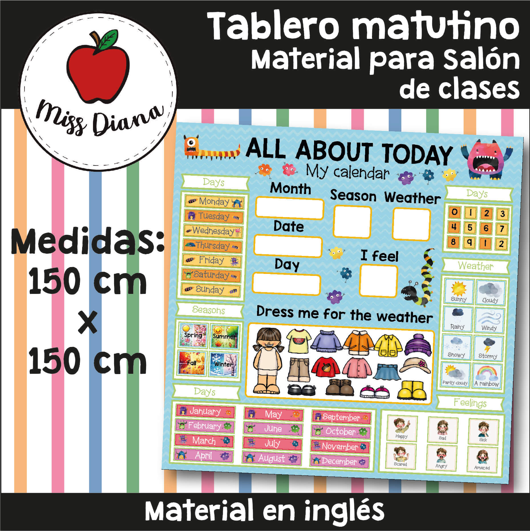 Imagen principal de TABLERO MATUTINO MONSTRUOS