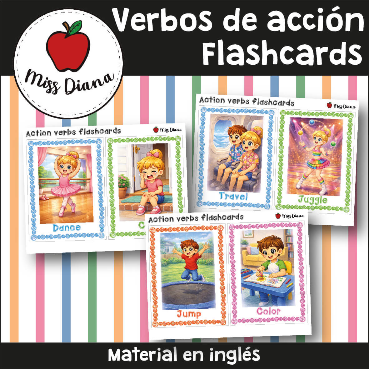 Imagen secundaria de TARJETAS VERBOS DE ACCION