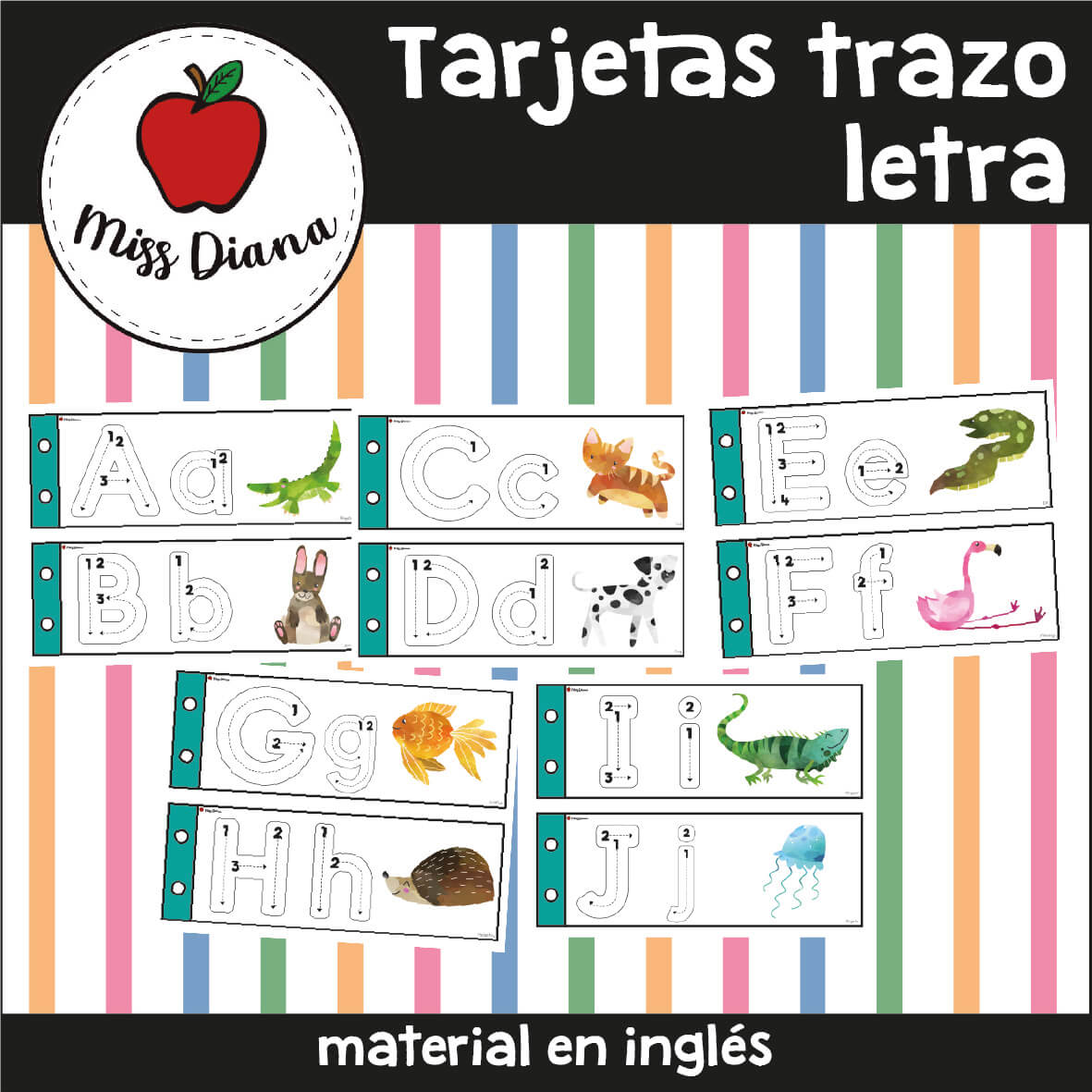Imagen secundaria de TARJETAS TRAZO LETRA