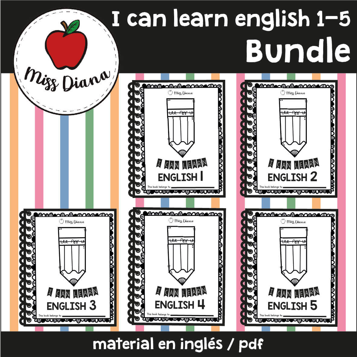 Imagen principal de I CAN LEARN ENGLISH 1 AL 5