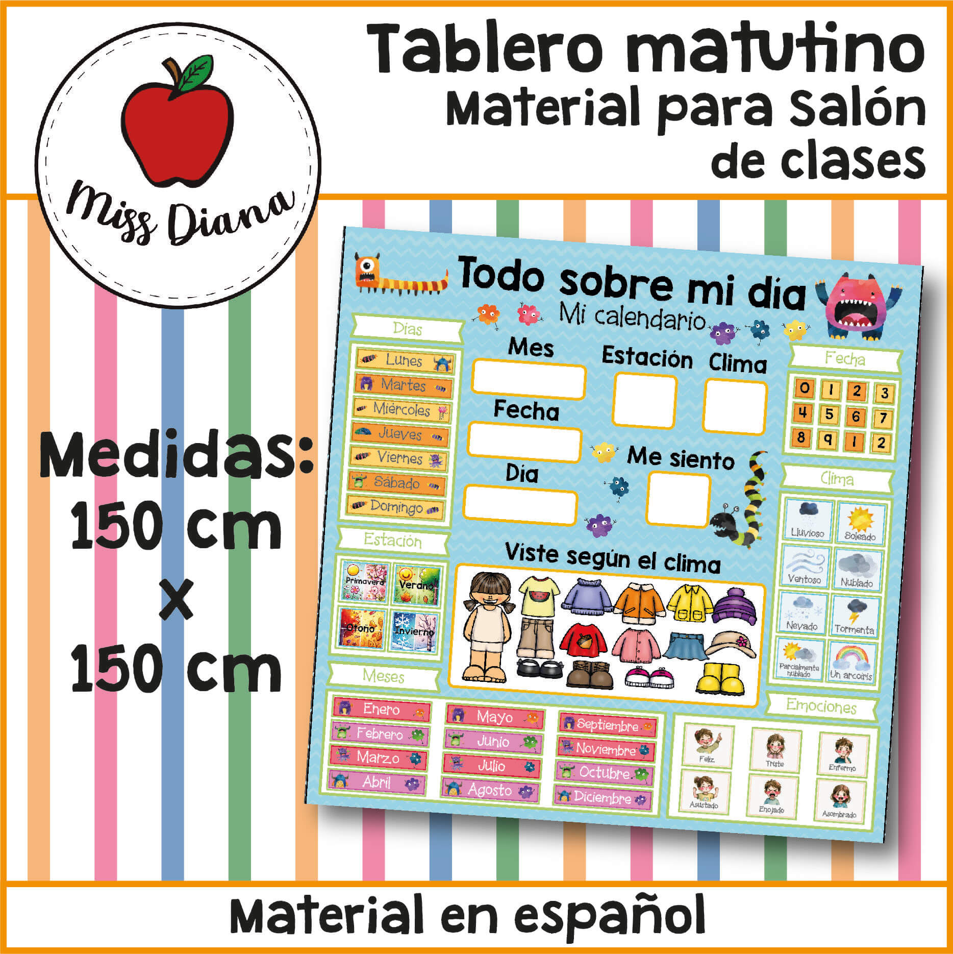 Imagen principal de TABLERO MATUTINO MONSTRUOS
