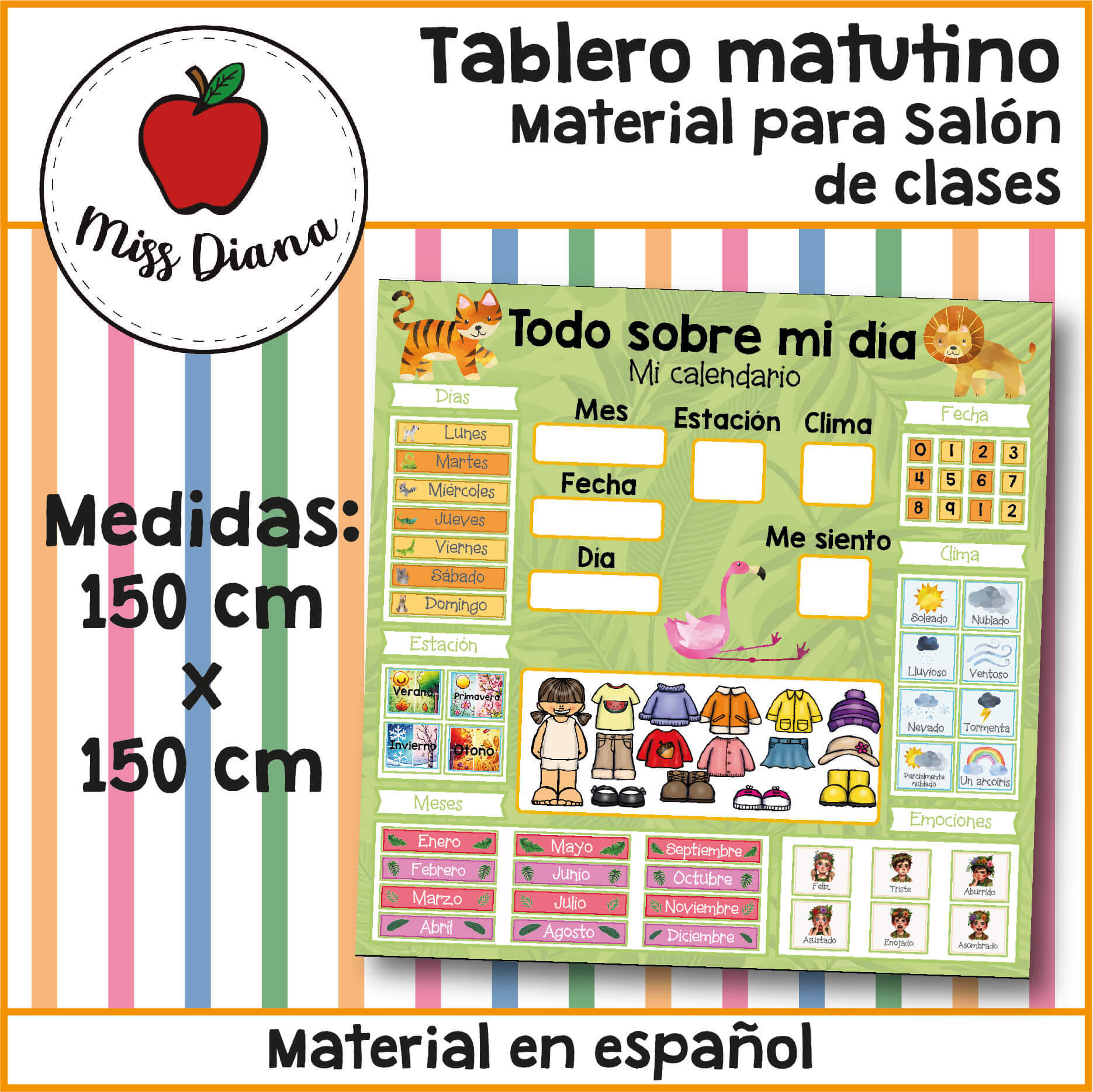 Imagen principal de TABLERO MATUTINO ANIMALES