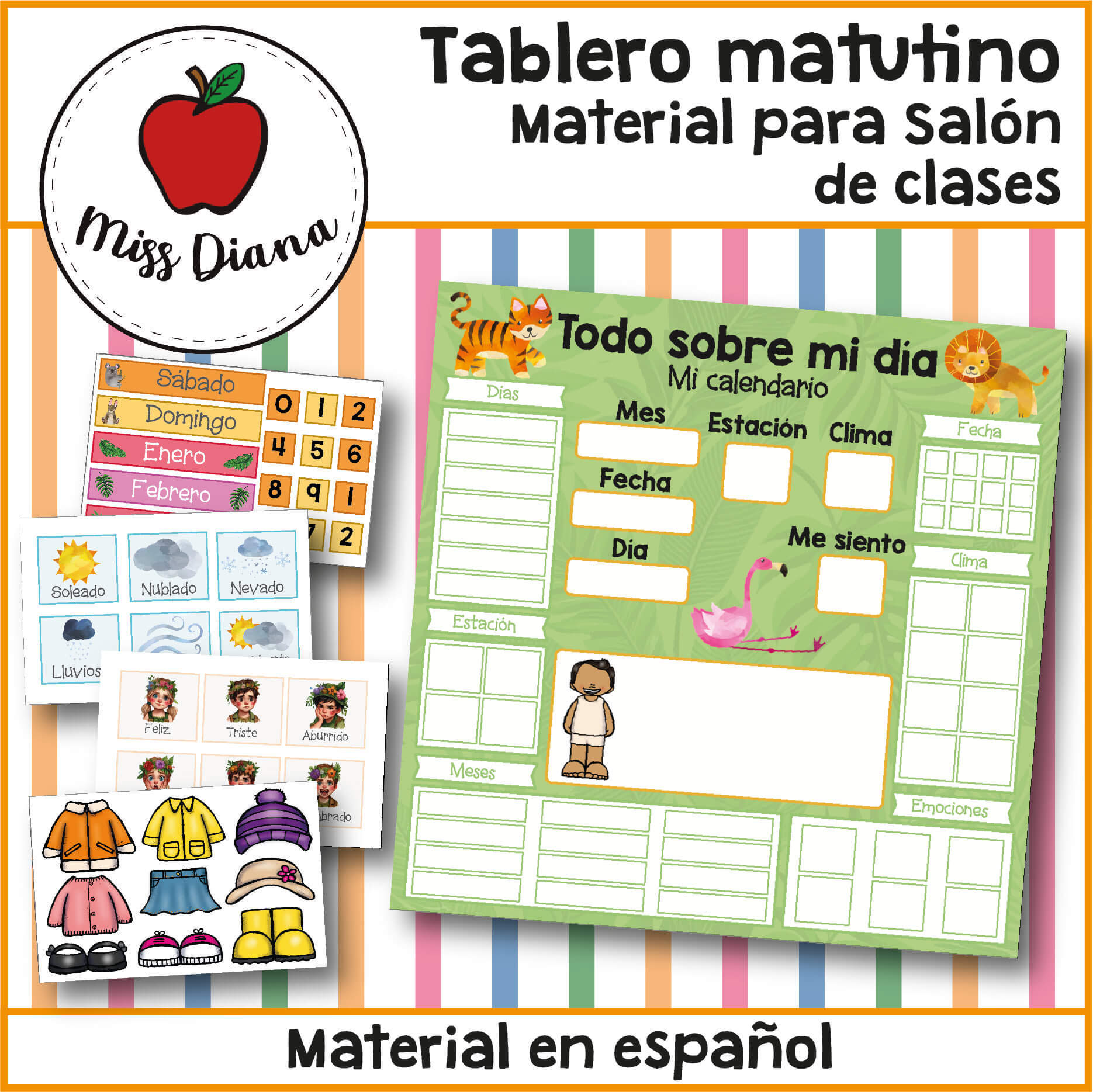 Imagen secundaria de TABLERO MATUTINO ANIMALES
